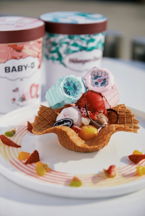 Baby-G聯乘Häagen-Dazs推手錶薄荷草莓雪糕顏色