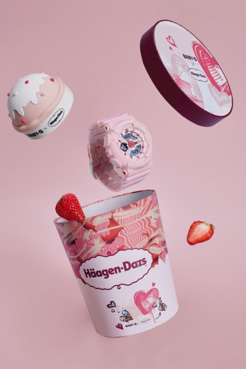 Baby-G聯乘Häagen-Dazs推手錶薄荷草莓雪糕顏色
