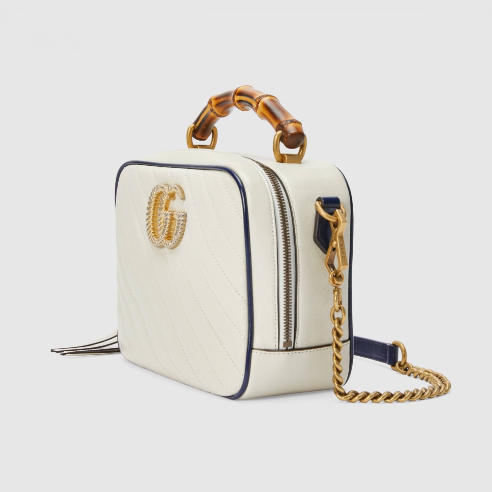 Gucci手袋2020奶油白x經典藍