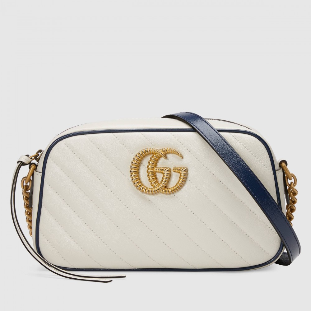 Gucci手袋2020奶油白x經典藍