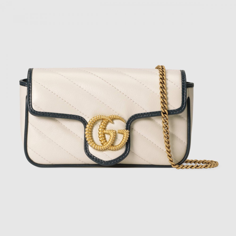 Gucci手袋2020升值款奶油白x經典藍