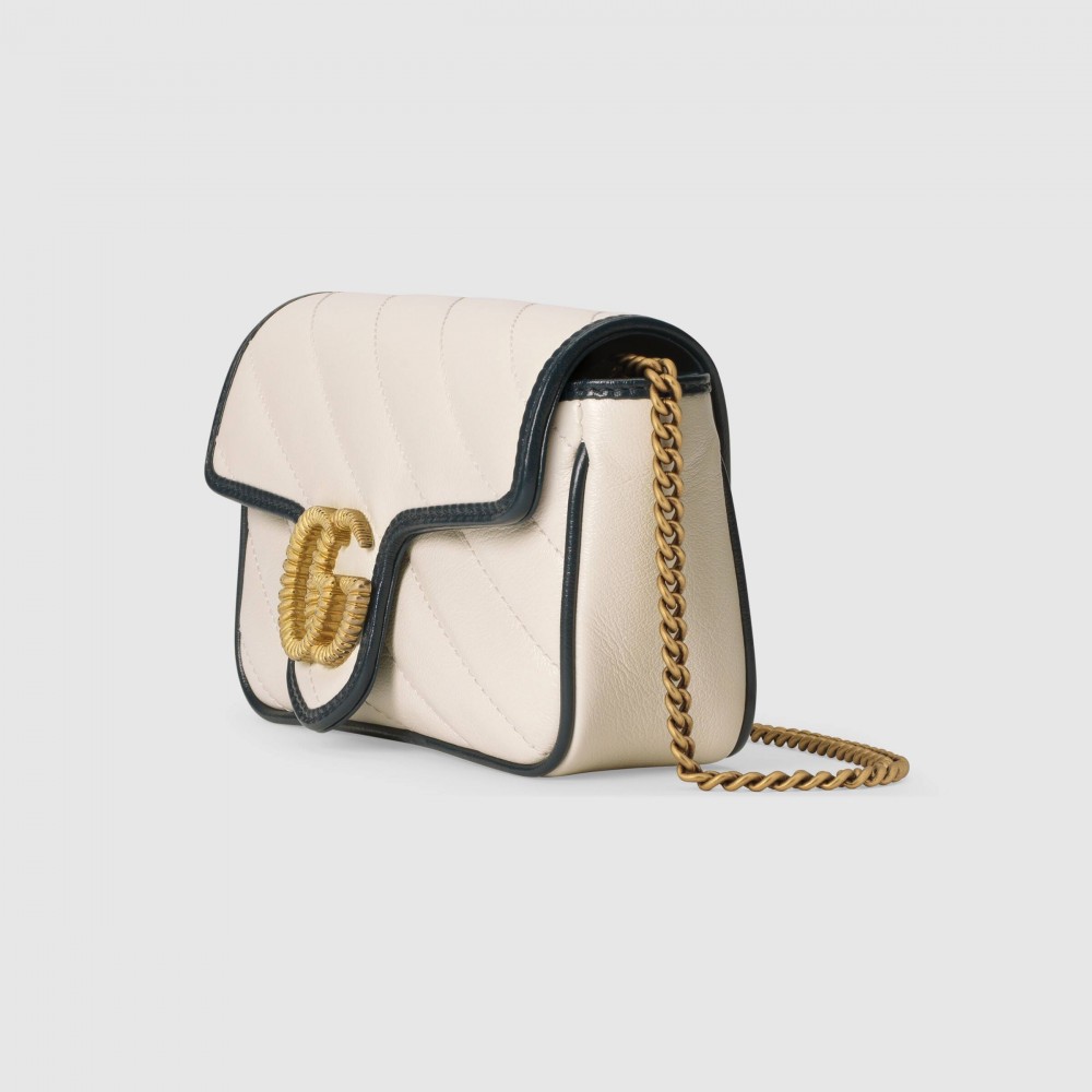 Gucci手袋2020升值款奶油白x經典藍