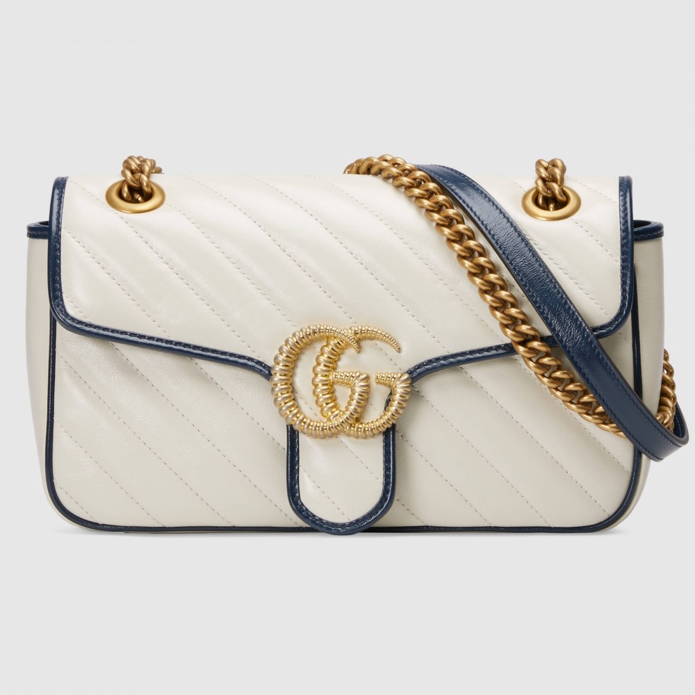 Gucci手袋2020升值款奶油白x經典藍