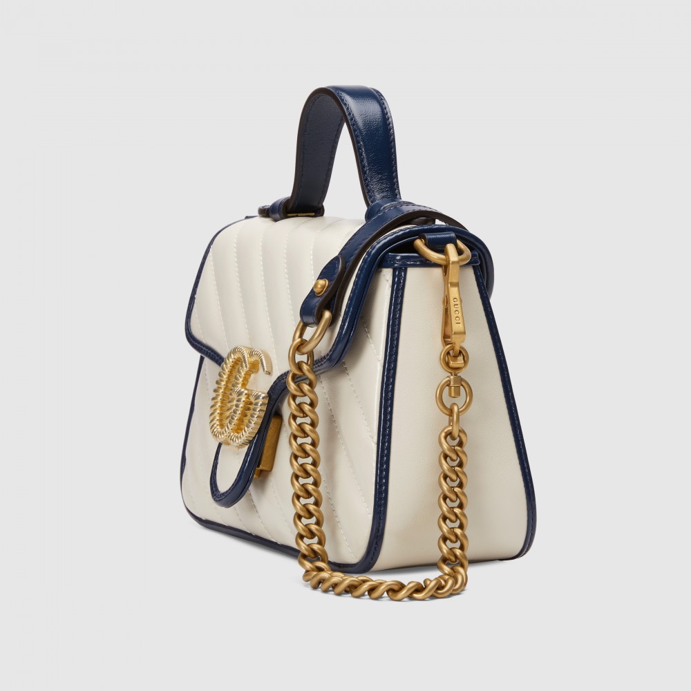 Gucci手袋2020升值款奶油白x經典藍