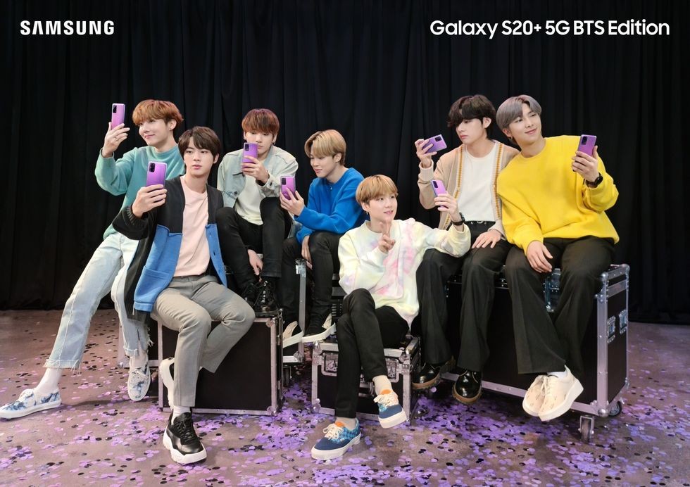 BTS防彈少年團SAMSUNG Galaxy S20+手機紫色/銀河幻光紫