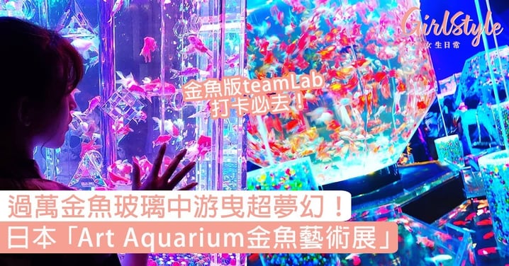 日本東京夢幻「Art Aquarium金魚藝術展」常態展出！欣賞過萬金魚游曳的優美畫面〜