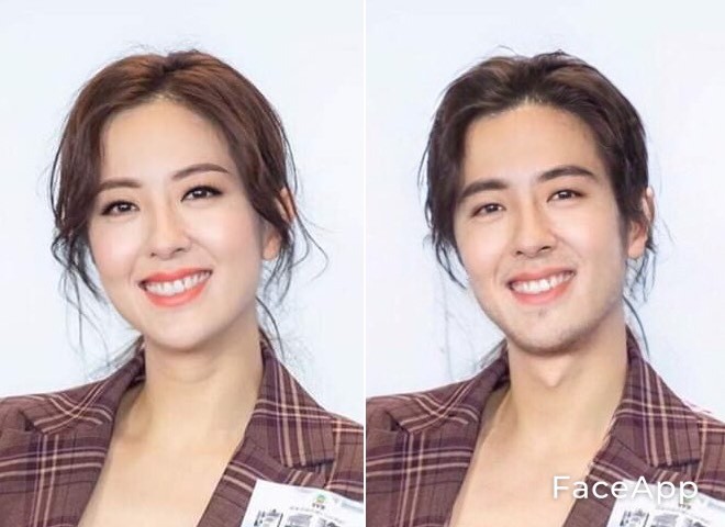 香港女明星FaceApp變性好靚仔!唐詩詠、黃翠如、江嘉敏型過韓星