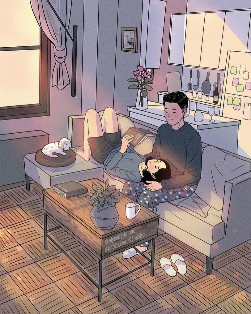 【愛情故事】韓國插畫繪「夢想中的婚後生活」