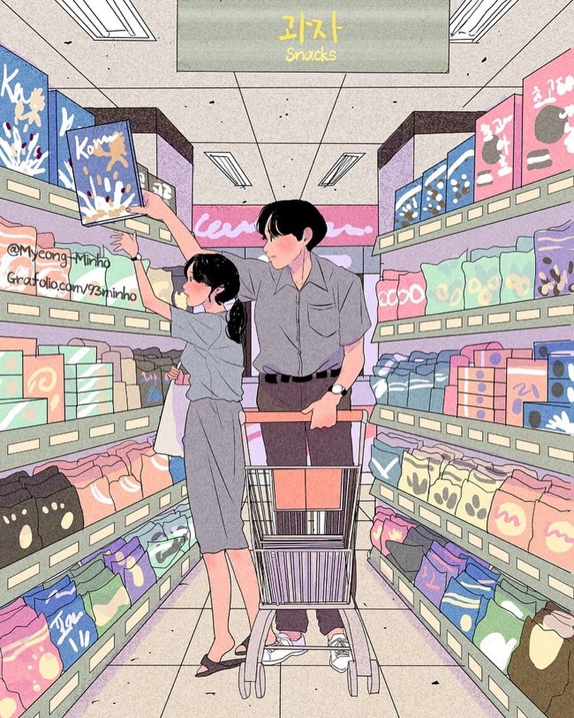 【愛情故事】韓國插畫繪「夢想中的婚後生活」