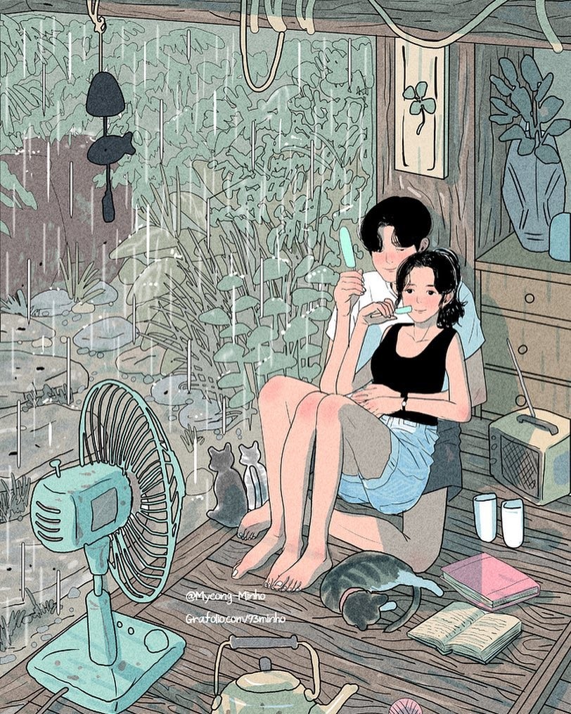 【愛情故事】韓國插畫繪「夢想中的婚後生活」