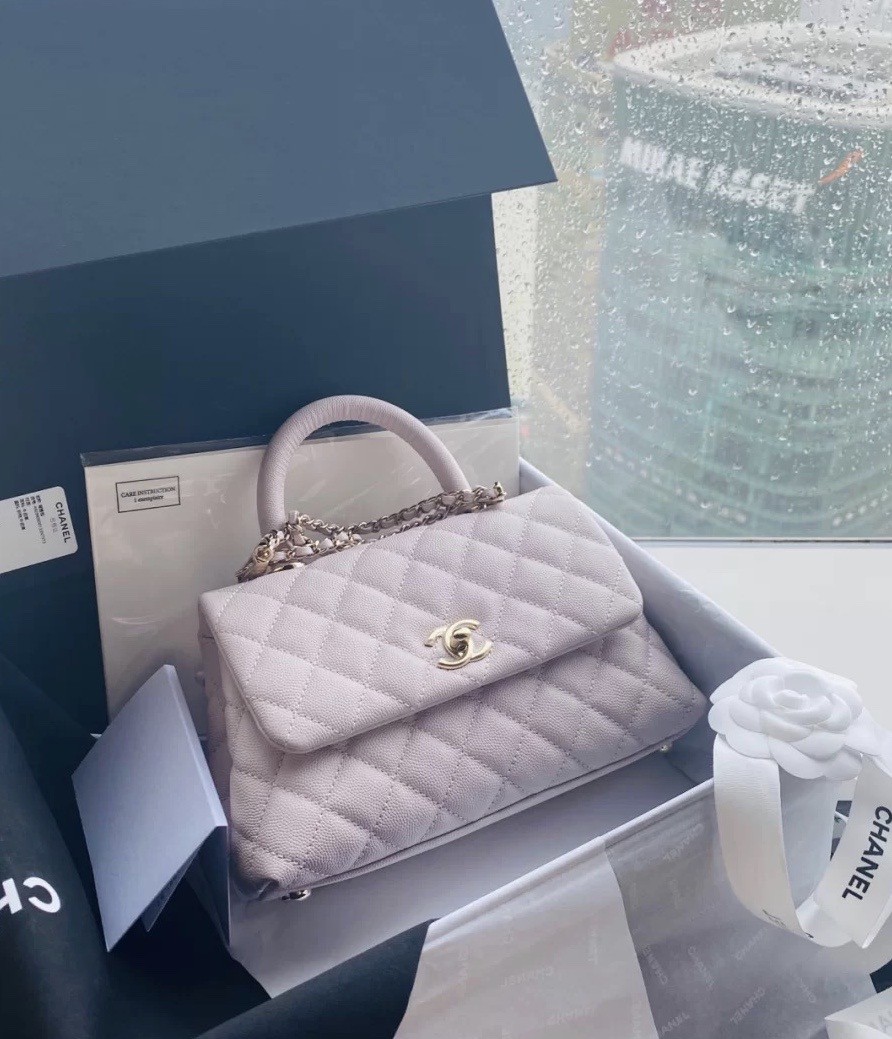 CHANEL Top Handle Flap Bag手袋芋泥紫色 升值潛力高的保值款