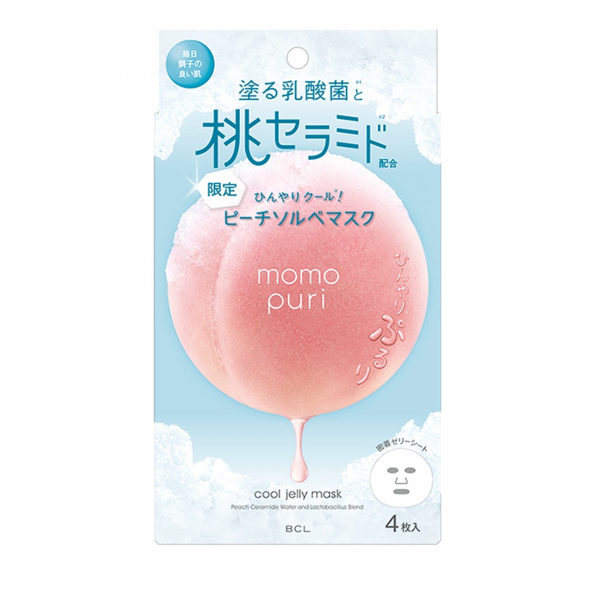 Momopuri蜜桃冰感保濕啫喱面膜(期間限定)-$41.3