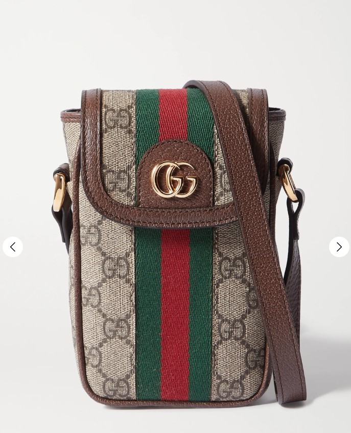 GUCCI Ophidia leather-trimmed printed coated-canvas shoulder bag HK$6,700
