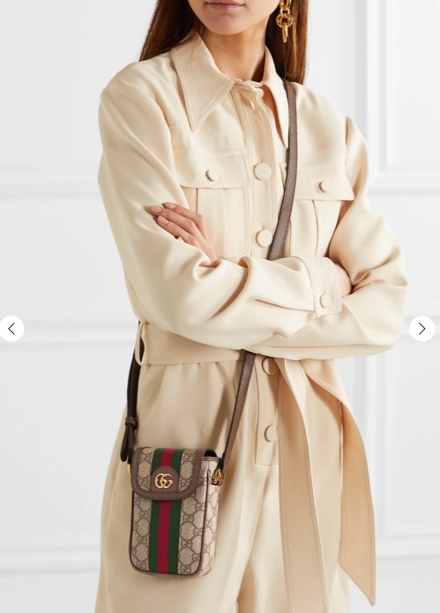 GUCCI Ophidia leather-trimmed printed coated-canvas shoulder bag HK$6,700