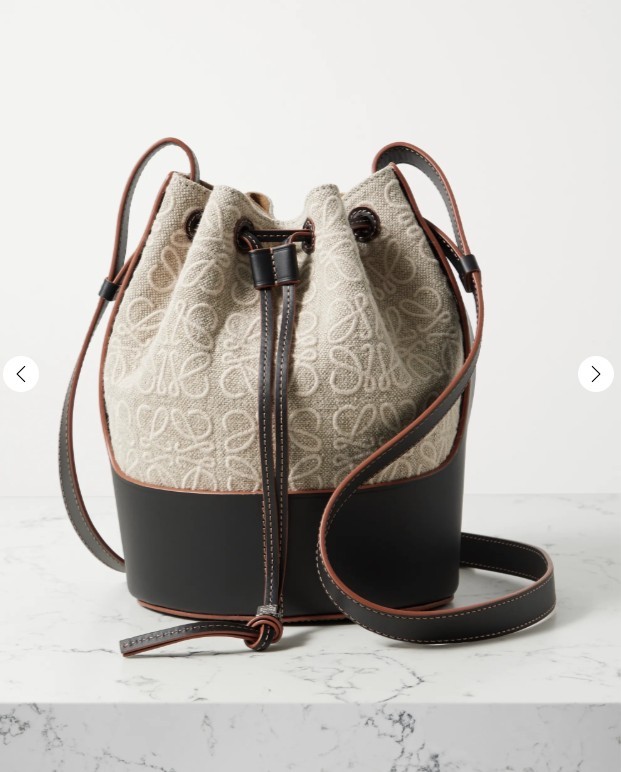 LOEWE Balloon small embroidered canvas and leather bucket bag HK$18,600
