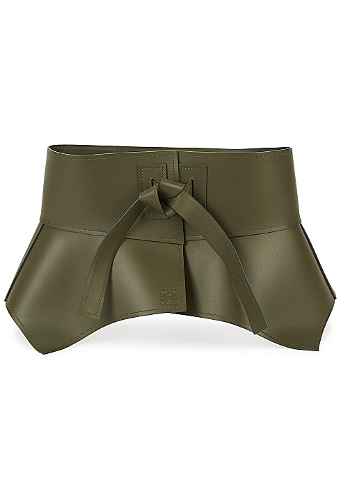 LOEWE Obi olive peplum leather belt HK$5,380