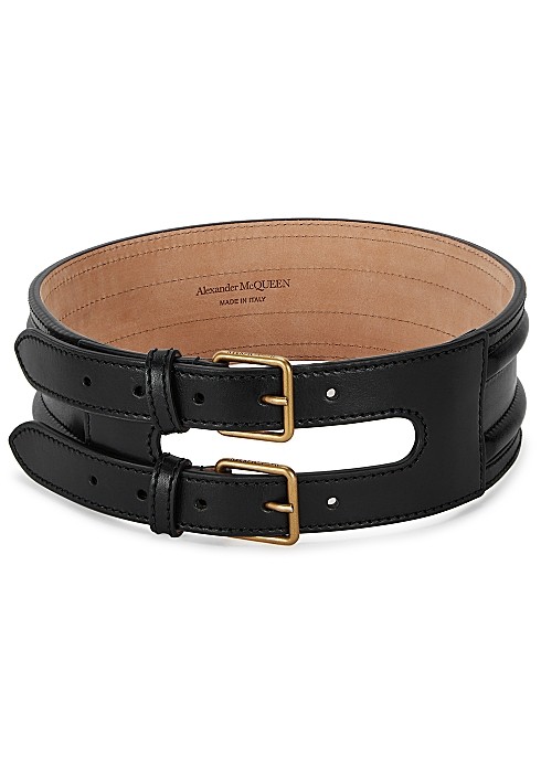 ALEXANDER MCQUEEN Black leather waist belt HK$5,850