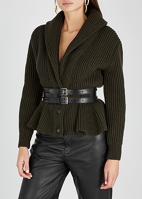 ALEXANDER MCQUEEN Black leather waist belt HK$5,850
