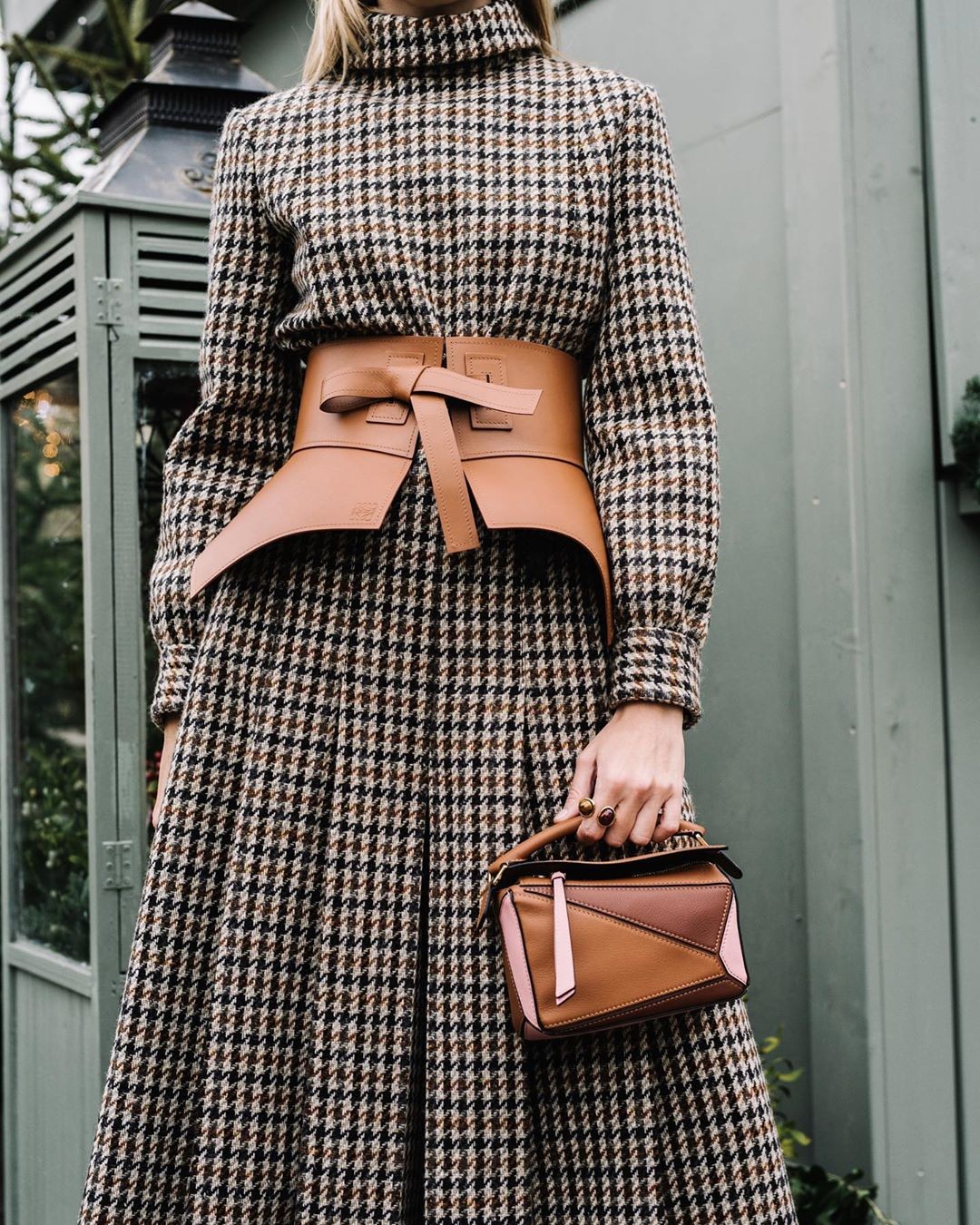 LOEWE Obi olive peplum leather belt HK$5,380