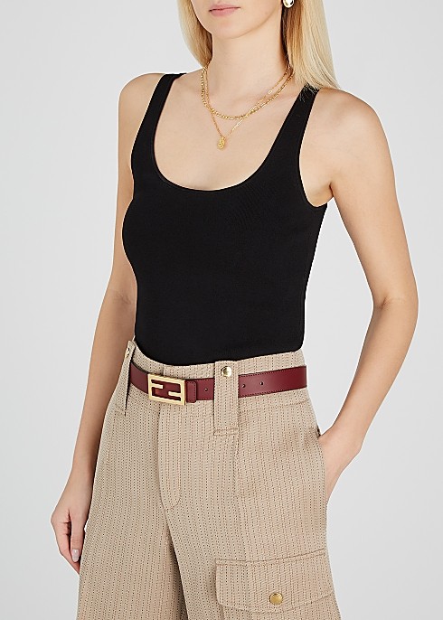 FENDI Burgundy reversible leather belt HK$3,590