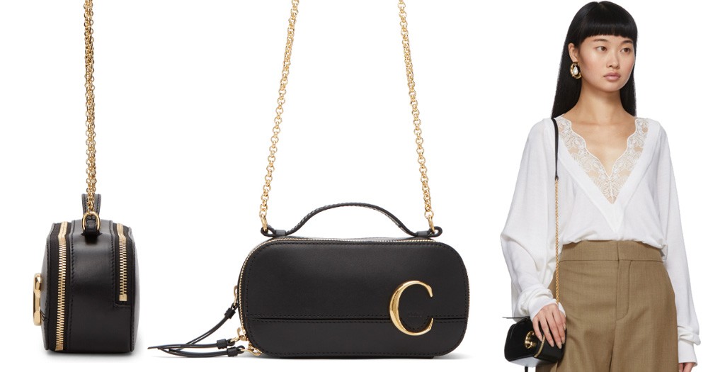 Chloé Black Mini 'Chloé C' Vanity Bag HKD$4876
