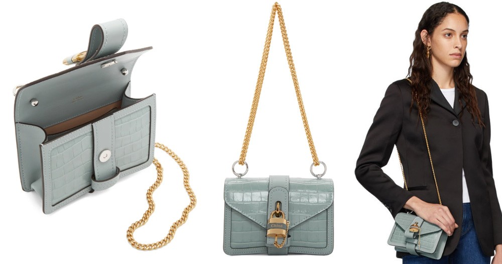 Chloé Blue Croc Aby Chain Bag HKD$8368 33%OFF