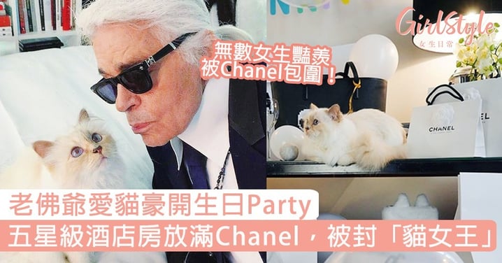 老佛爺愛貓Choupette豪開生日Party！五星級酒店房放滿Chanel，世上最富貴的貓！