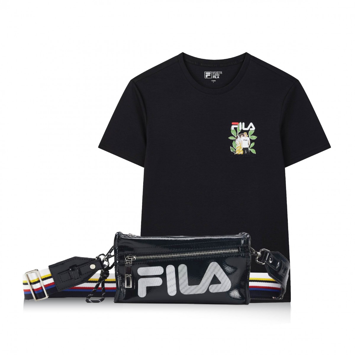 FILA男裝印花Logo全棉T恤+FILA Logo 漆皮斜背袋 (優惠價HK$750) 新會員額外9折,最抵HK$675就可買到總值HK$1,220的組合~