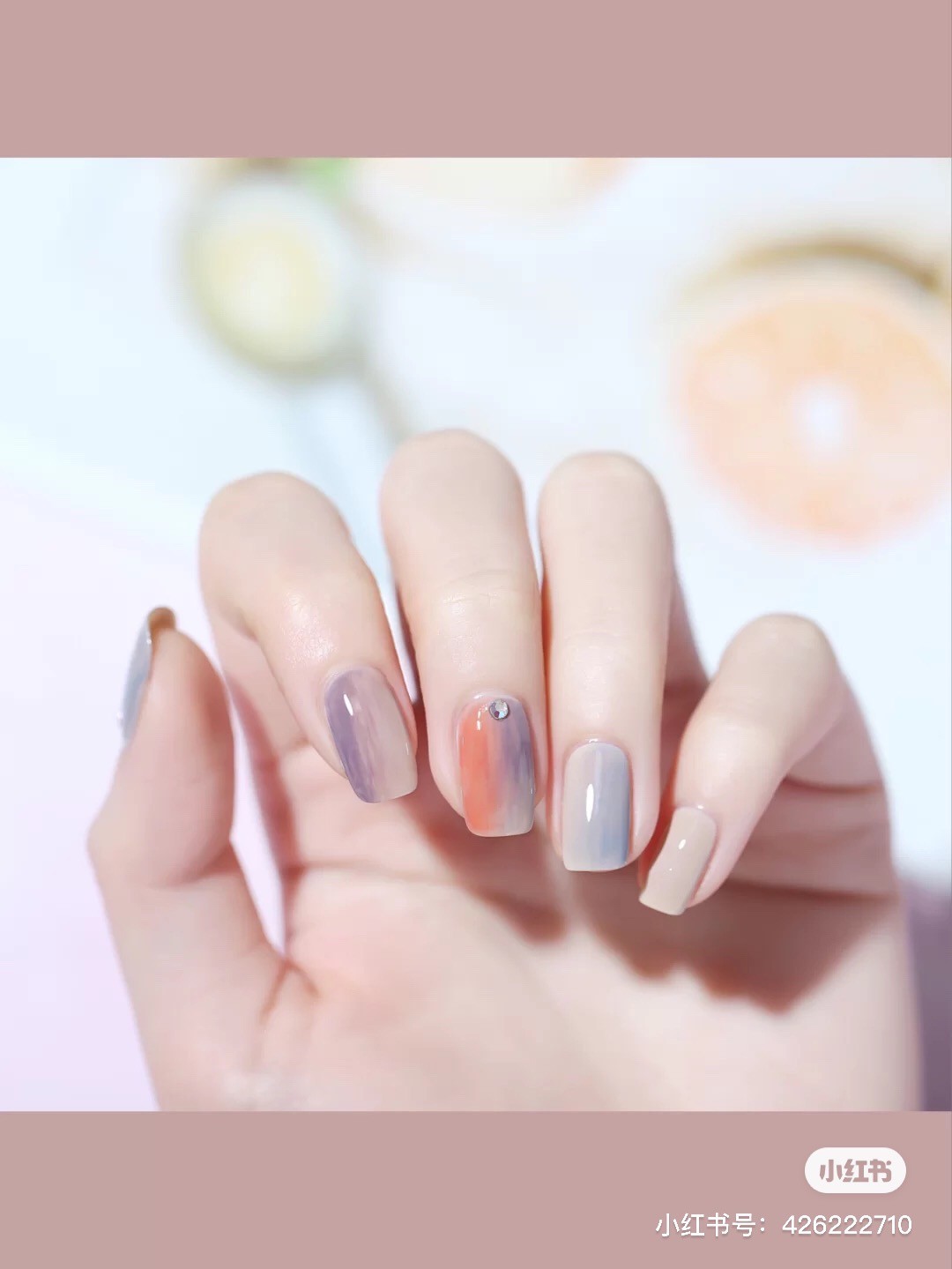 暈染美甲,夏日美甲,優雅感,少女感,夢幻感