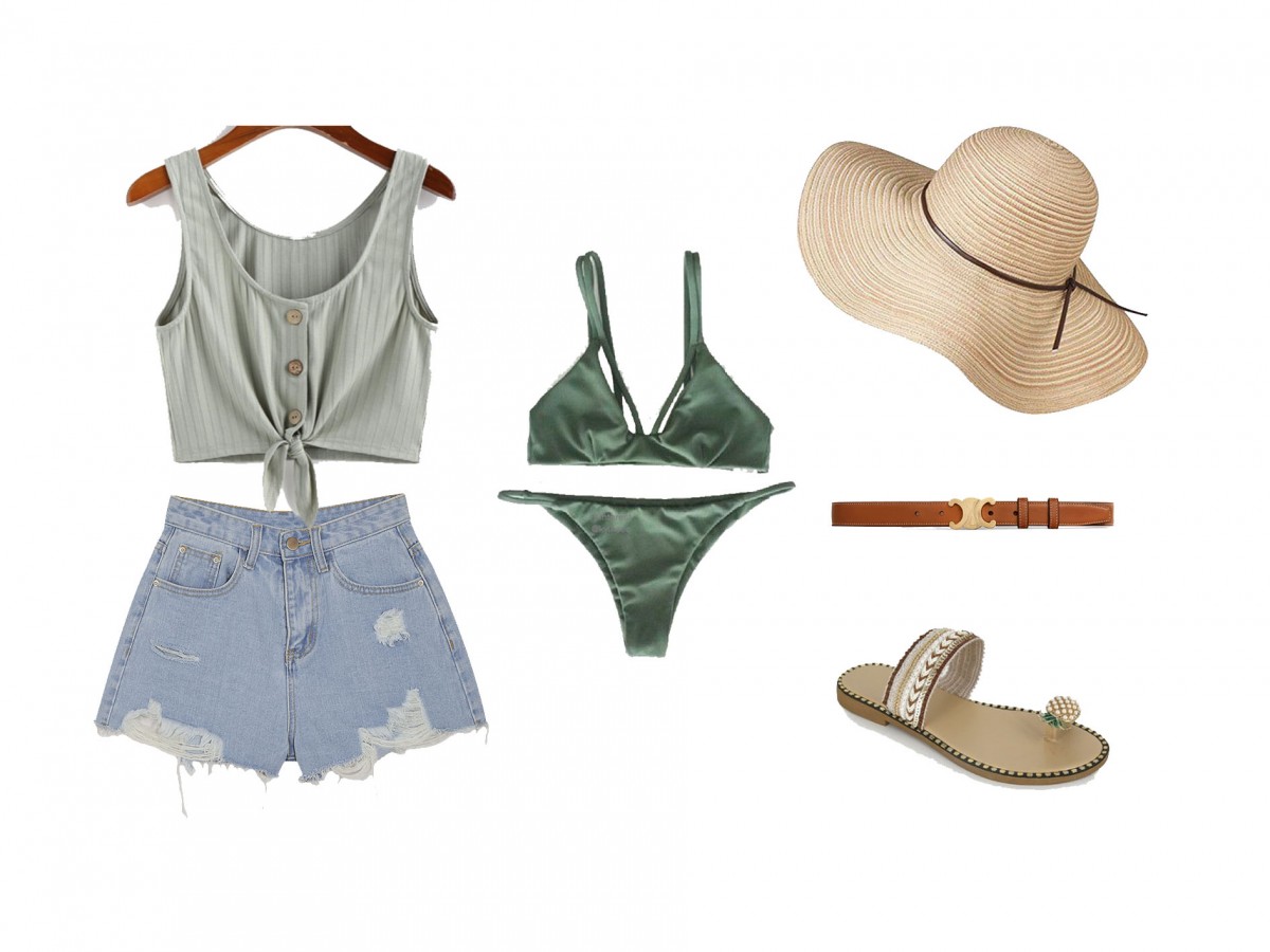 夏天穿搭,沙灘穿搭,沙灘look,夏日look,盛夏沙灘造型