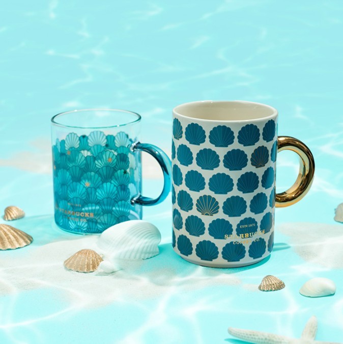 台灣Starbucks「夢幻人魚系列」,貝殼金馬克杯、湖水藍魚尾水瓶超靚!