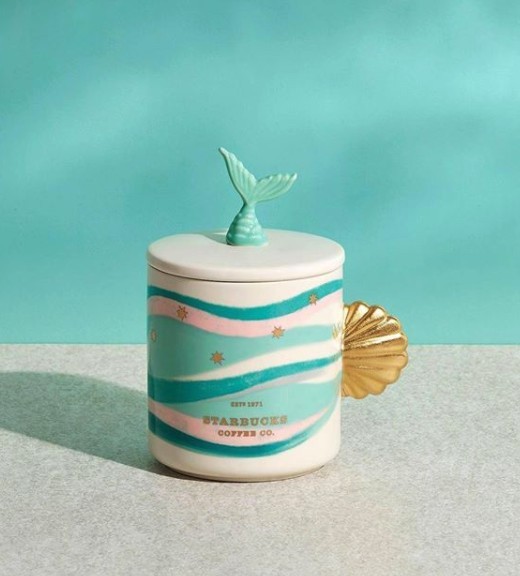 台灣Starbucks「夢幻人魚系列」,貝殼金馬克杯、湖水藍魚尾水瓶超靚!