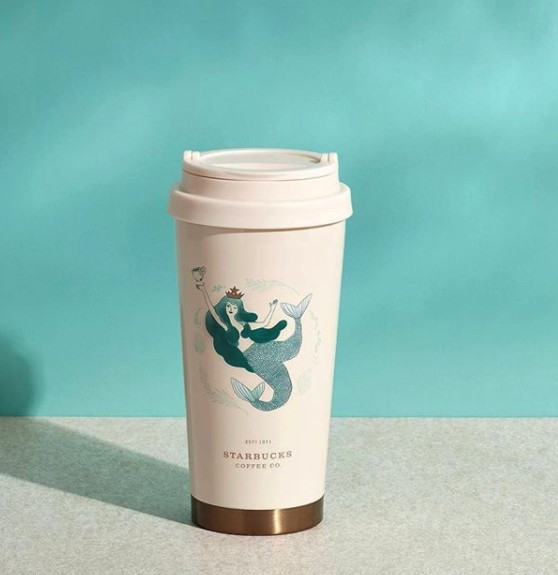 台灣Starbucks「夢幻人魚系列」,貝殼金馬克杯、湖水藍魚尾水瓶超靚!