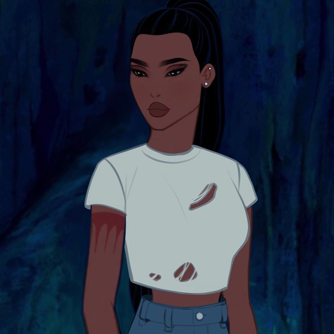 迪士尼公主現代造型插畫Yudelmis 貝兒/Elsa/小魚仙換上現代妝容穿搭