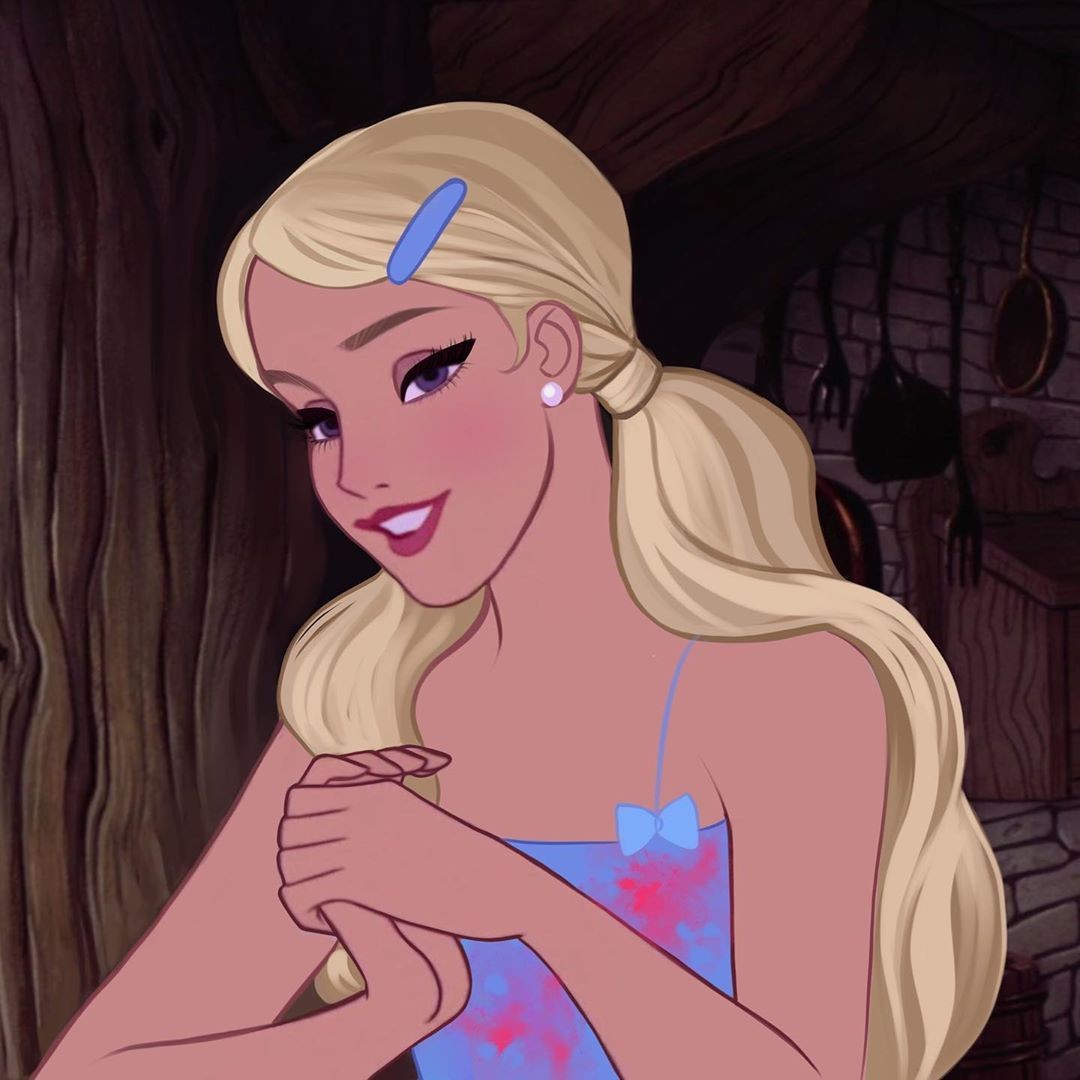 迪士尼公主現代造型插畫Yudelmis 貝兒/Elsa/小魚仙換上現代妝容穿搭