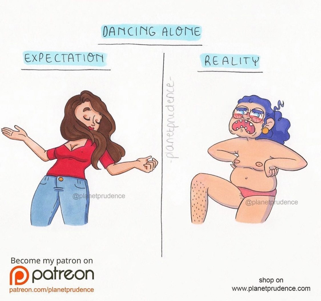 生活真的很艱難~保持儀態和形象都是女生生活天生懂做的事情,只是別人不知道女生的另一面有多麼的放縱,例如是大笑和跳舞的時候。