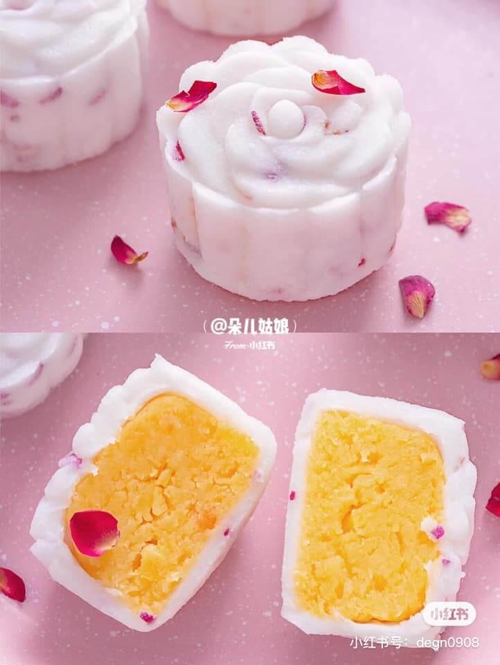 【冰皮月餅食譜】6步DIY絕美玫瑰奶黃冰皮月餅