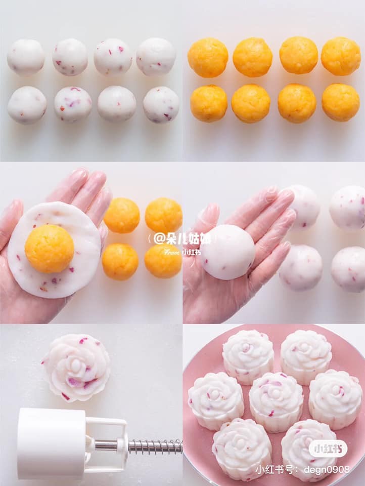 【冰皮月餅食譜】6步DIY絕美玫瑰奶黃冰皮月餅