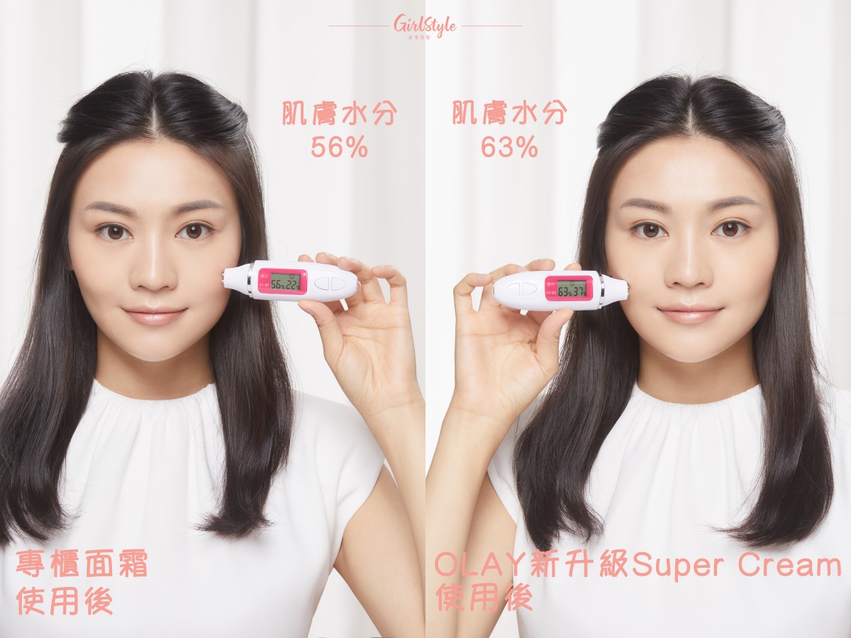 滋潤度測試證明OLAY新升級Super Cream的滋潤度略勝一籌!