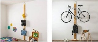 單車,吉他這些大型的物件,不是整天都會用的東西也可以掛牆上。廁所和廚房這些地方也可以多用這個方法,例如牙刷,鍋子等等。