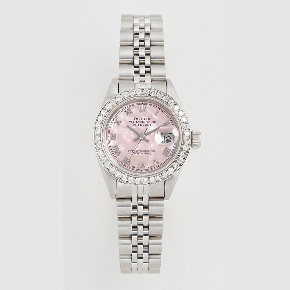 【Rolex勞力士】櫻花粉的勞力士還有這一款,不同的是在錶帶上較為幼細以及用了羅馬數字作為設計