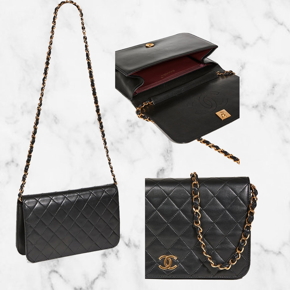 【名牌Chanel手袋網購】Chanel Black Lambskin Full Flap Bag