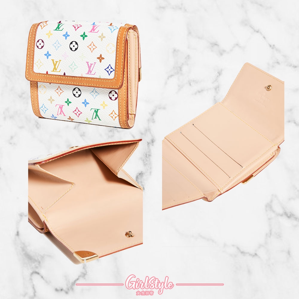 【外國網購名牌錢包】LV純白錢包雖然卡位並不多,但是有扣扭式的散紙隔還是很加分!