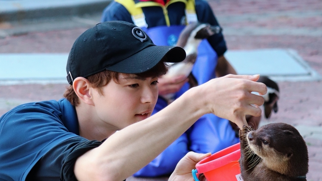 桂浜水族館水獺BB同時被拍進照片內的飼養員也意外受到網民的喜歡~他們與動物們的親密可愛互動,一向也吸引不少人專程前往。