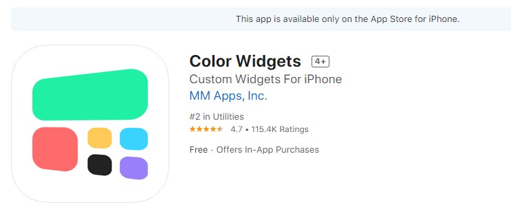 "Color Widgets" app