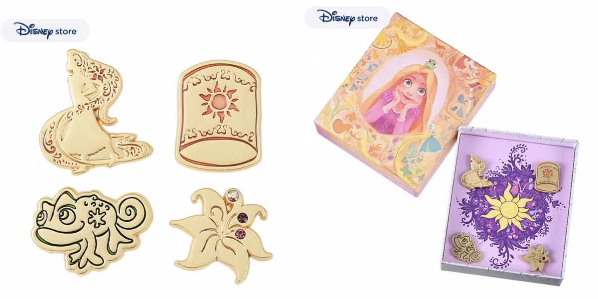 Tangled10週年810週年系列還有不少有紀念性的精品!包括有公主造型的坐檯相架,發光天燈吊飾,金色襟章,公主絨毛公仔吊飾。