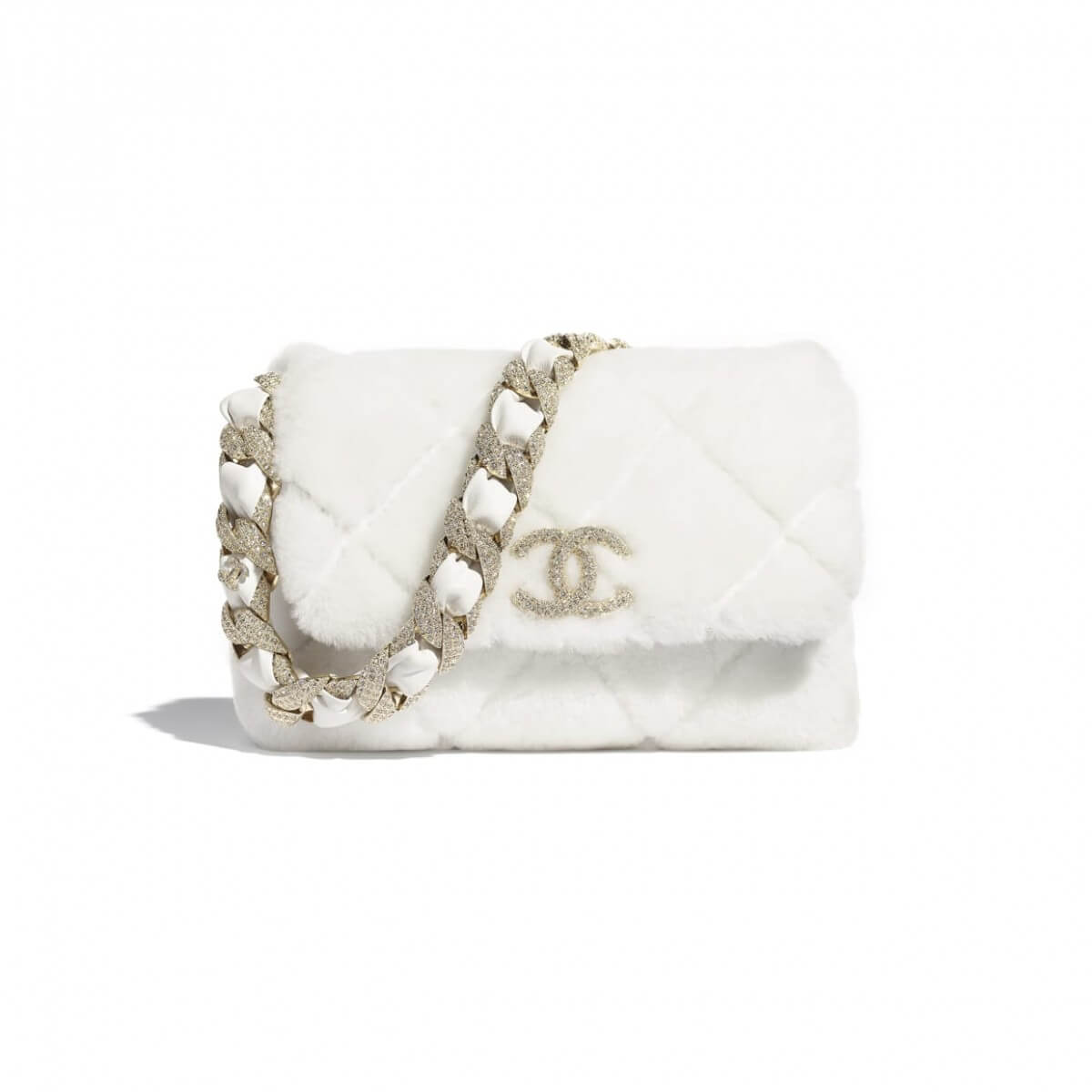 【CHANEL手袋2020】秋冬必買毛絨手袋/牛油果綠/雪白水鑽Flap Bag/Handbag
