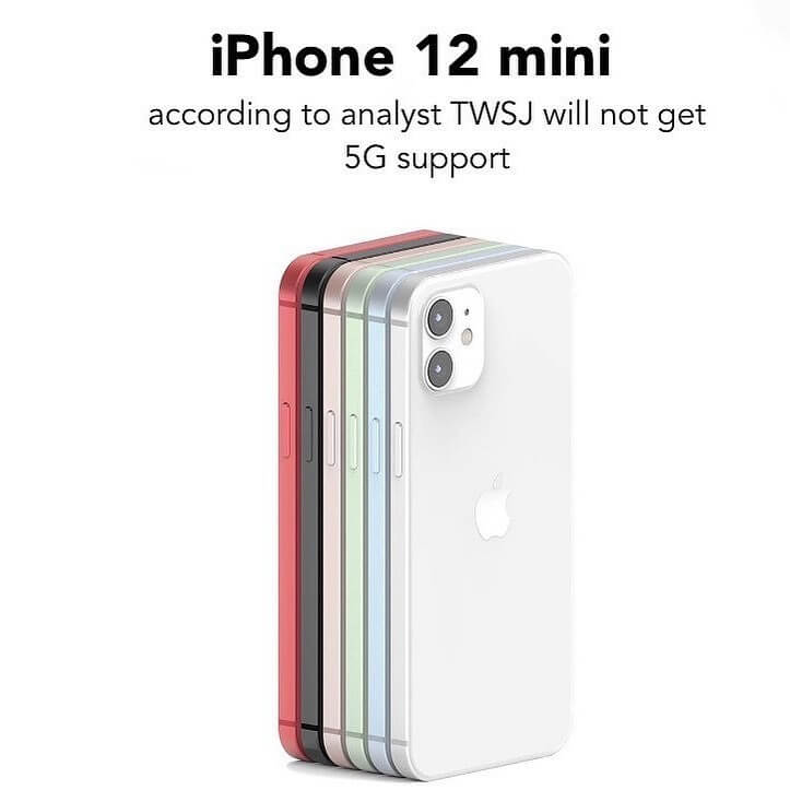 【iPhone 12顏色/價錢】「iPhone 12 mini」或會是4款iPhone 12系列中唯一一款不支援5G網絡技術~有傳蘋果為了入門起步定價更便宜,於是就盡量減低成本製作
