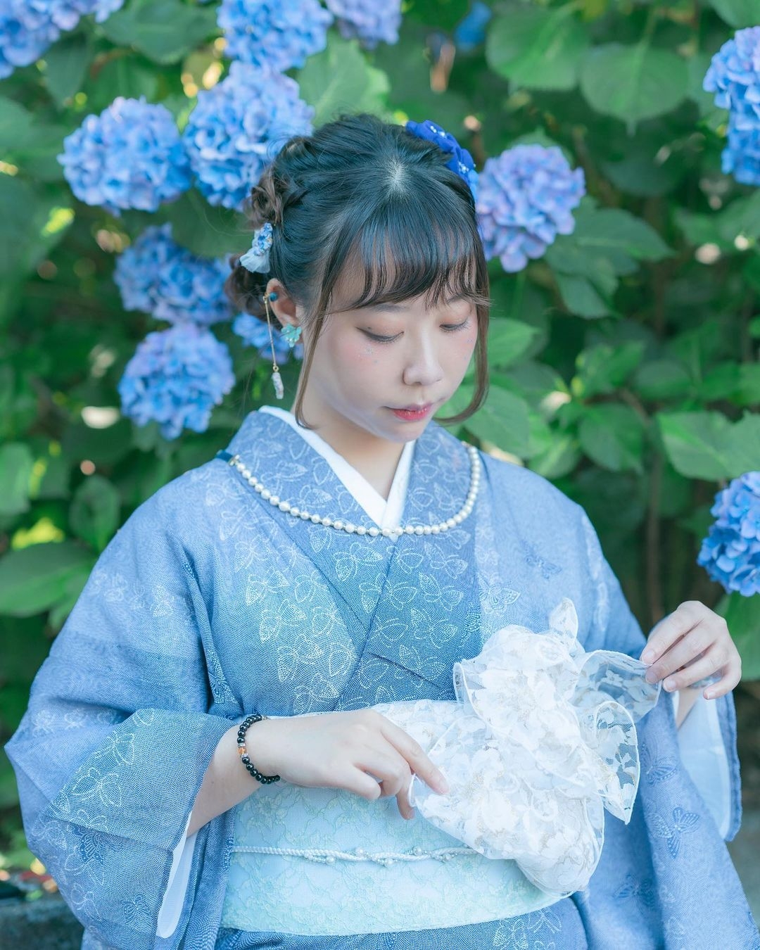 日本新興 洋風和服 混合歐式古典元素 優雅蕾絲配柔和珍珠花飾 充滿仙氣 Girlstyle 女生日常