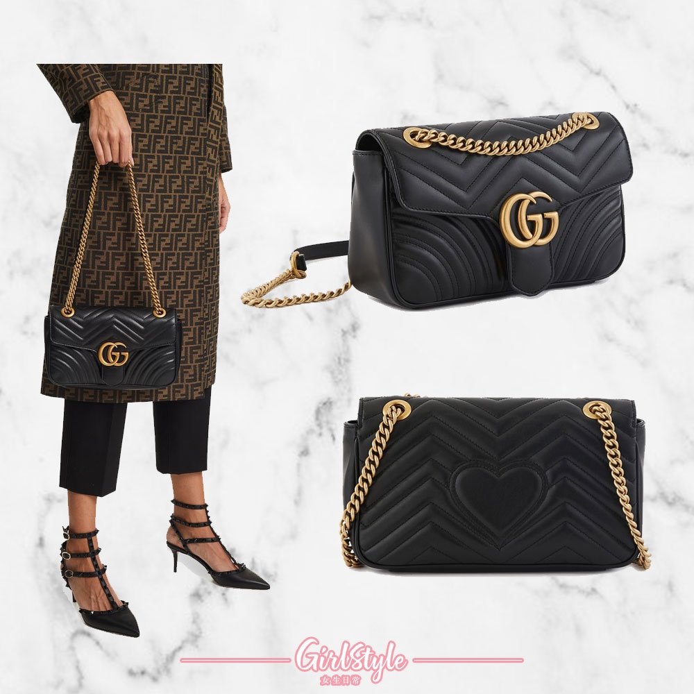 【24s名牌手袋Black Friday2020】自GG Marmont系列推出後,其簡約設計的翻蓋造型、經典復古的古銅色GG扣環及可愛精緻的車線斜紋設計瞬間引起時尚界的轟動